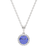 Złoty wisiorek z tanzanitem i brylantami