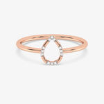 Klasyczny Pierścionek w Kształcie Łzy Różowy - Venetia Jewels - 14K złoto z brylantami