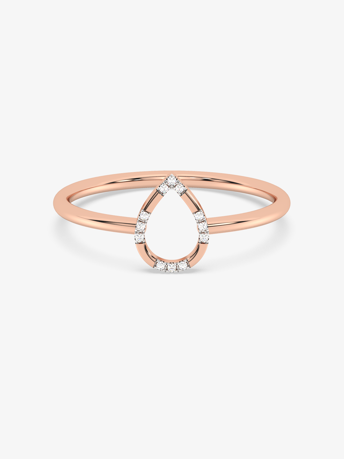 Klasyczny Pierścionek w Kształcie Łzy Różowy - Venetia Jewels - 14K złoto z brylantami