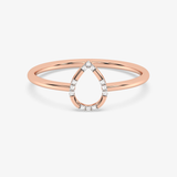 Klasyczny Pierścionek w Kształcie Łzy Różowy - Venetia Jewels - 14K złoto z brylantami