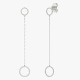 Złote kolczyki wiszące z delikatnymi detalami Biały - Venetia Jewels - 14K złoto z brylantami