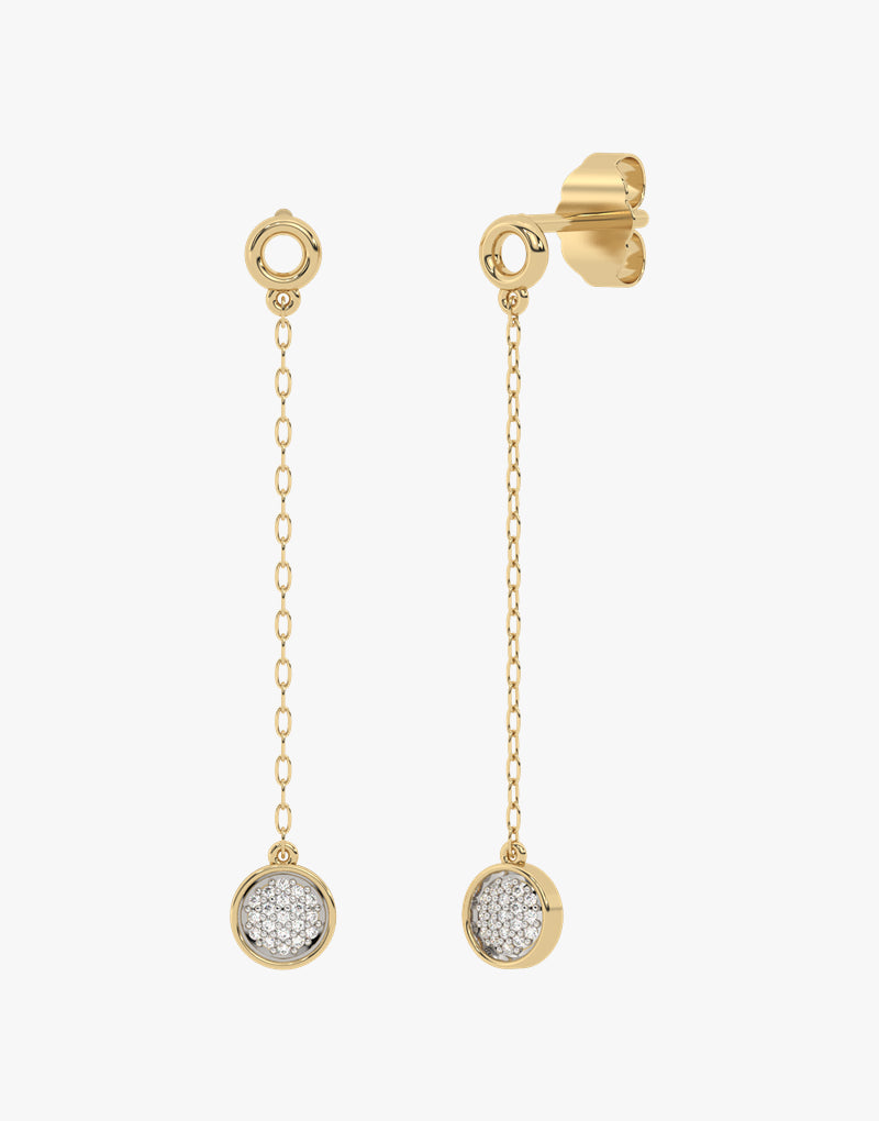 Kolczyki złote wiszące z brylantami żółty - Venetia Jewels - 14K złoto z brylantami