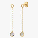 Kolczyki złote wiszące z brylantami żółty - Venetia Jewels - 14K złoto z brylantami