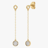 Kolczyki złote wiszące z brylantami żółty - Venetia Jewels - 14K złoto z brylantami