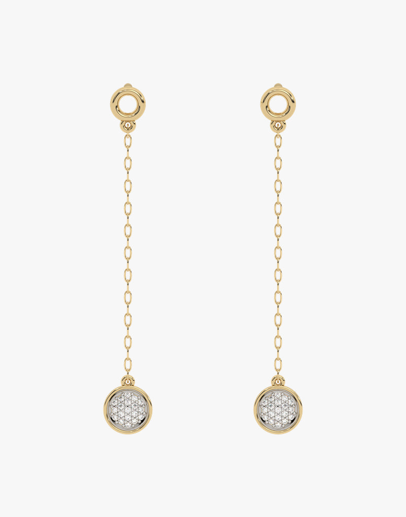 Kolczyki złote wiszące z brylantami - Venetia Jewels - 14K złoto z brylantami