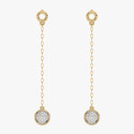 Kolczyki złote wiszące z brylantami - Venetia Jewels - 14K złoto z brylantami