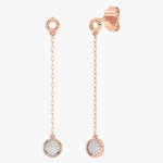 Kolczyki złote wiszące z brylantami Różowy - Venetia Jewels - 14K złoto z brylantami