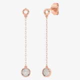 Kolczyki złote wiszące z brylantami Różowy - Venetia Jewels - 14K złoto z brylantami