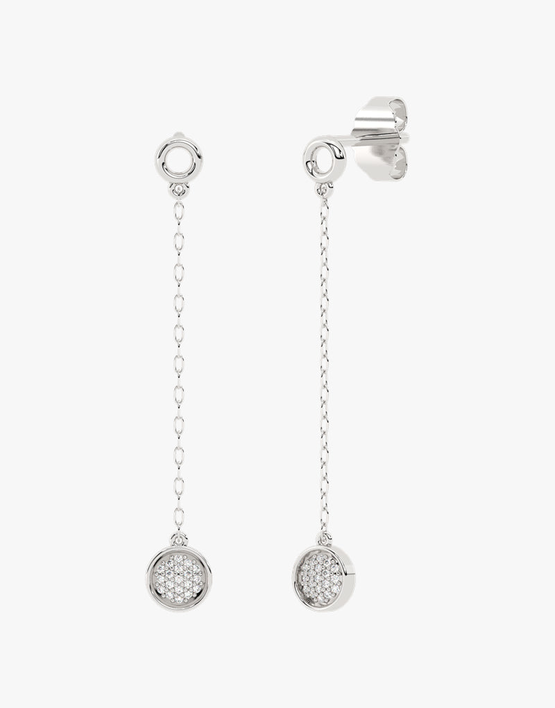 Kolczyki złote wiszące z brylantami Biały - Venetia Jewels - 14K złoto z brylantami