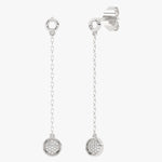 Kolczyki złote wiszące z brylantami Biały - Venetia Jewels - 14K złoto z brylantami