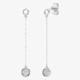 Kolczyki złote wiszące z brylantami Biały - Venetia Jewels - 14K złoto z brylantami