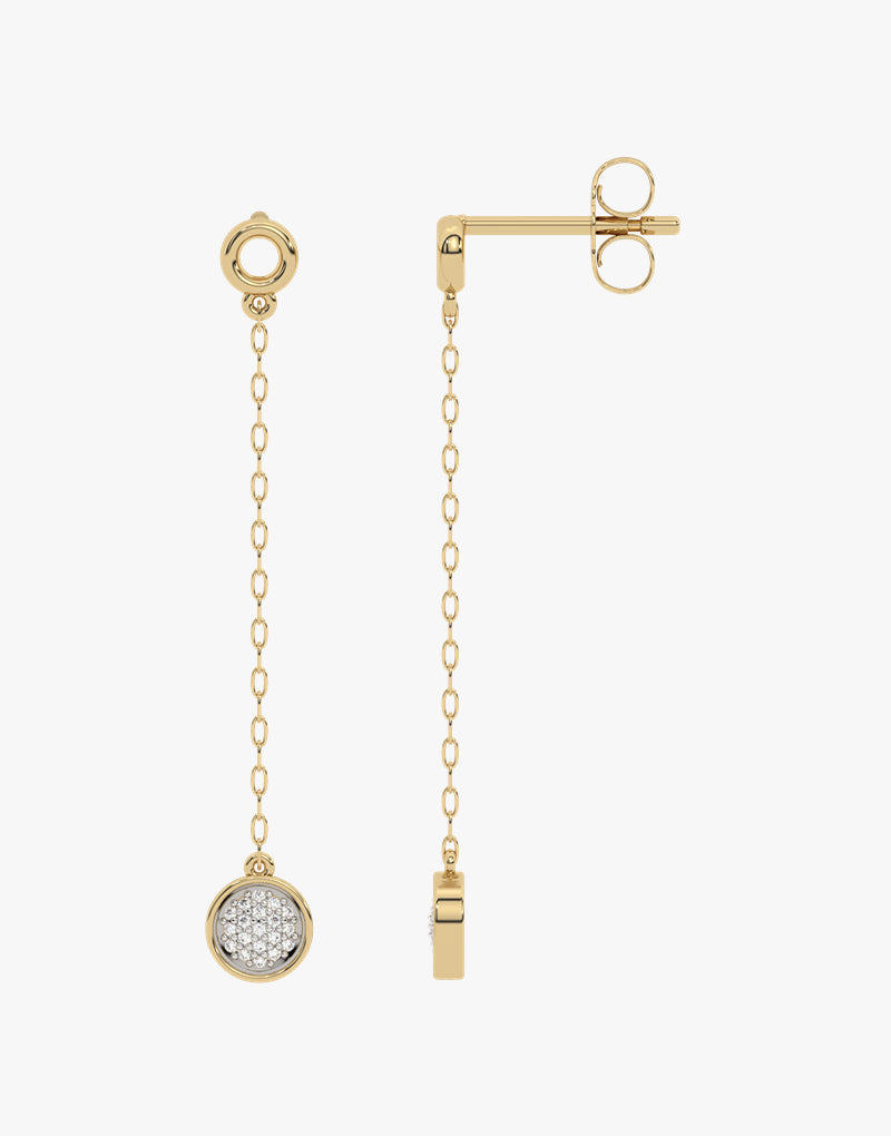 Kolczyki złote wiszące z brylantami - Venetia Jewels - 14K złoto z brylantami