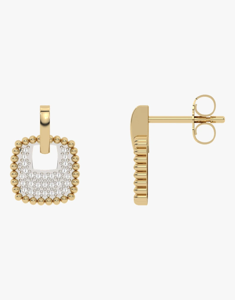 Złote kolczyki z brylantami w klasycznym kształcie - Venetia Jewels - 14K złoto z brylantami