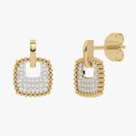 Złote kolczyki z brylantami w klasycznym kształcie żółty - Venetia Jewels - 14K złoto z brylantami