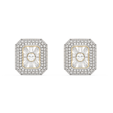 Złote kolczyki z brylantami pavé i centralnym kamieniem