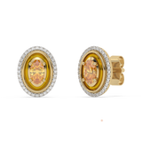 Złote kolczyki z cytrynami i brylantami