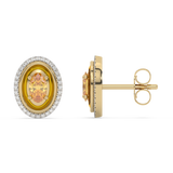 Złote kolczyki z cytrynami i brylantami