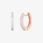 Kolczyki Brylantowe Obręcze Różowy - Venetia Jewels - 14K złoto z brylantami