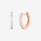 Kolczyki Brylantowe Obręcze Różowy - Venetia Jewels - 14K złoto z brylantami