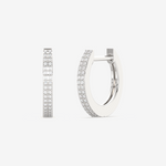 Kolczyki Brylantowe Obręcze Biały - Venetia Jewels - 14K złoto z brylantami