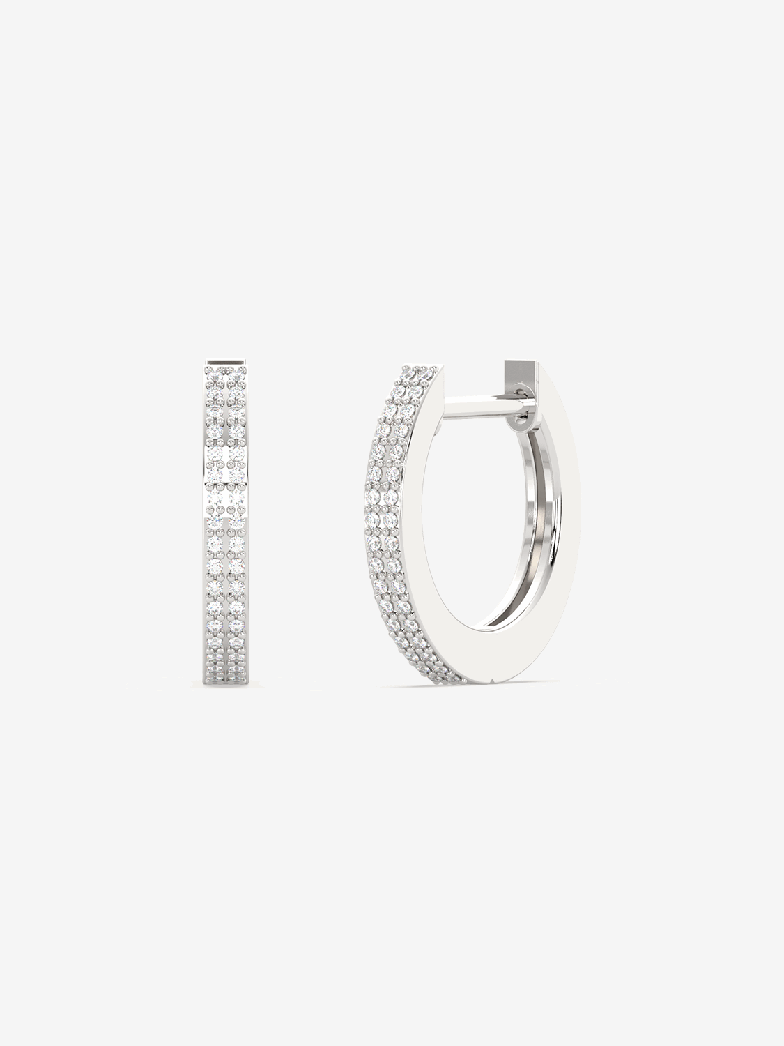 Kolczyki Brylantowe Obręcze Biały - Venetia Jewels - 14K złoto z brylantami