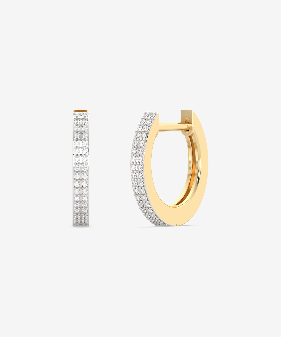 Kolczyki Brylantowe Obręcze żółty - Venetia Jewels - 14K złoto z brylantami