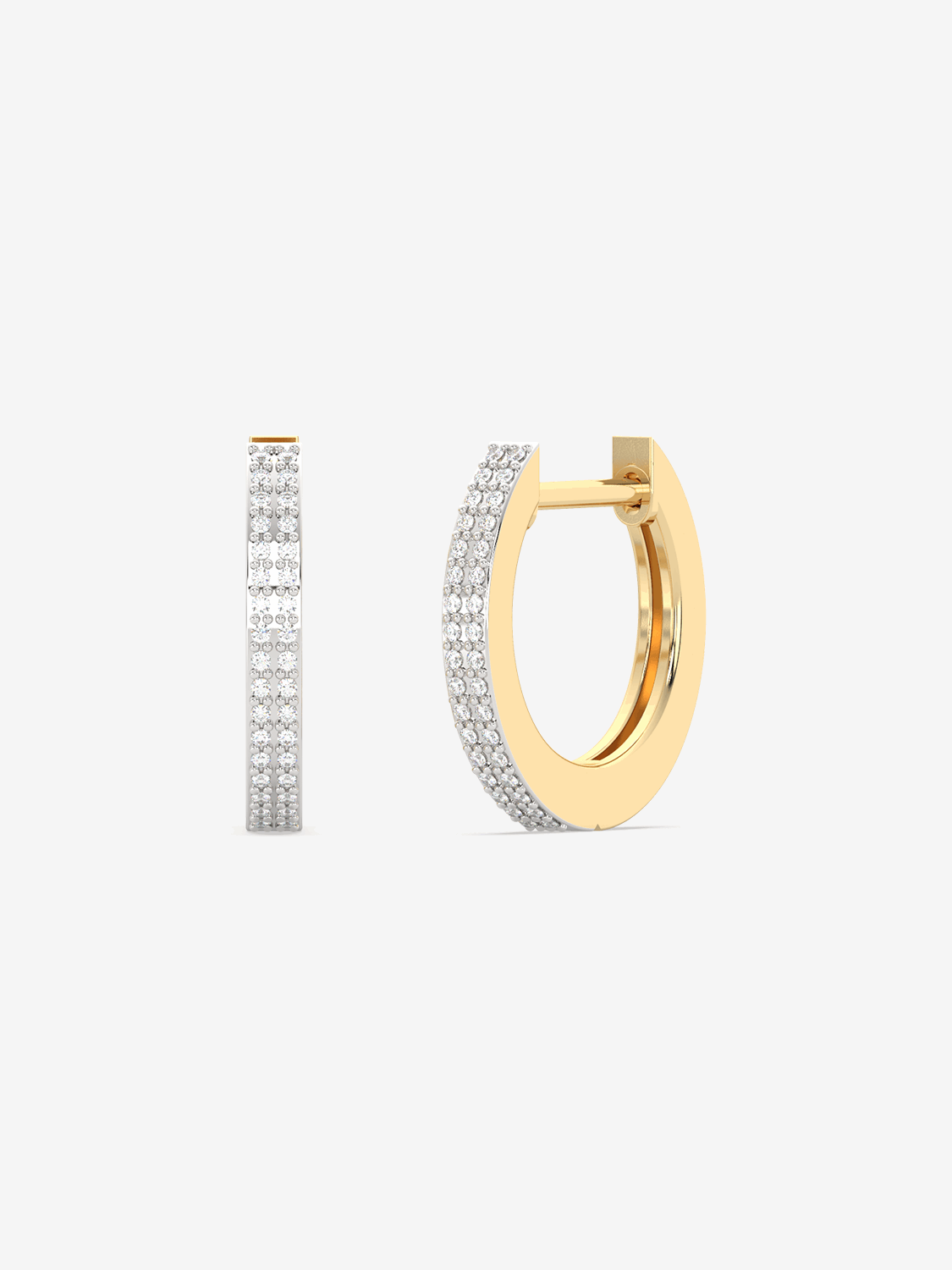 Kolczyki Brylantowe Obręcze żółty - Venetia Jewels - 14K złoto z brylantami