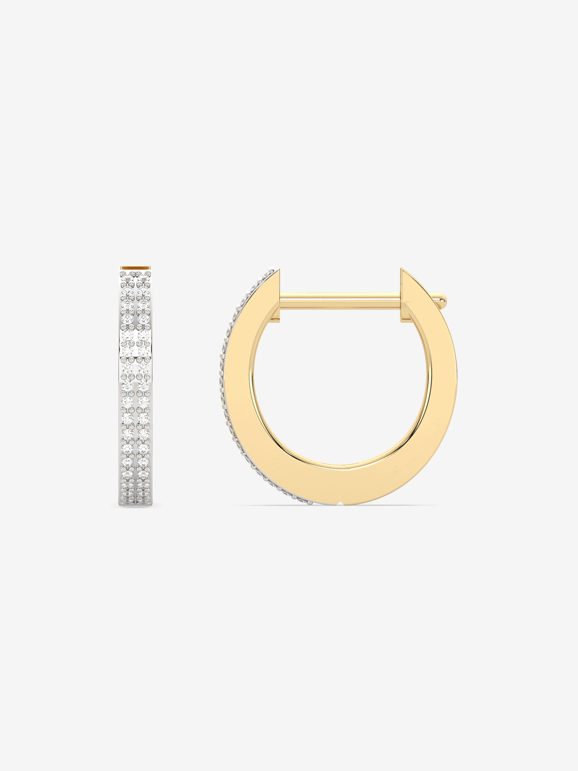 Kolczyki Brylantowe Obręcze - Venetia Jewels - 14K złoto z brylantami