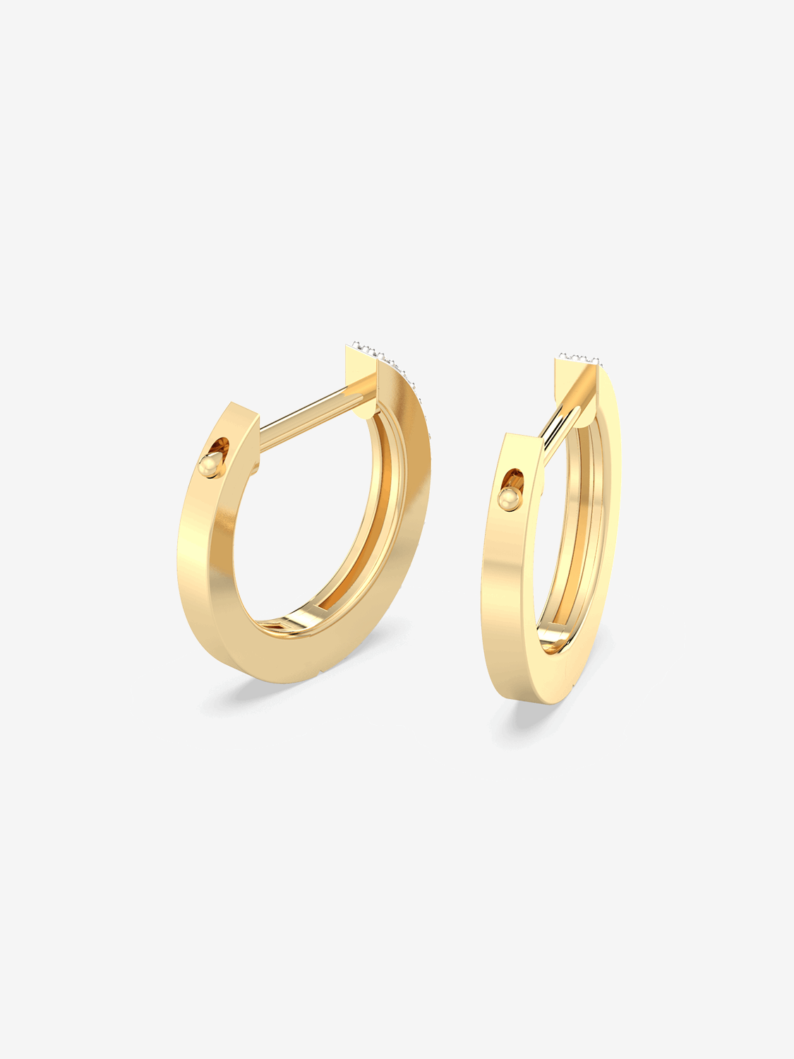 Kolczyki Brylantowe Obręcze - Venetia Jewels - 14K złoto z brylantami