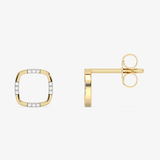 Klasyczne Kolczyki Sztyfty - Venetia Jewels - 14K złoto z brylantami