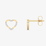 Klasyczne Kolczyki Serca Sztyfty - Venetia Jewels - 14K złoto z brylantami