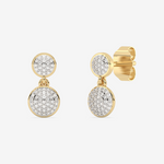 Brylantowe Kolczyki z Podwójnym Kołem żółty - Venetia Jewels - 14K złoto z brylantami