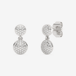 Brylantowe Kolczyki z Podwójnym Kołem Biały - Venetia Jewels - 14K złoto z brylantami