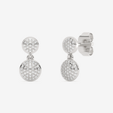 Brylantowe Kolczyki z Podwójnym Kołem Biały - Venetia Jewels - 14K złoto z brylantami