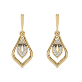 Złote kolczyki z brylantami w nowoczesnej oprawie