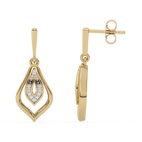 Złote kolczyki z brylantami w nowoczesnej oprawie