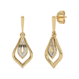 Złote kolczyki z brylantami w nowoczesnej oprawie