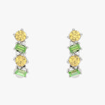 Złote kolczyki z granatami, spessartytami i brylantami - Venetia Jewels - 14K złoto z brylantami