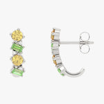 Złote kolczyki z granatami, spessartytami i brylantami - Venetia Jewels - 14K złoto z brylantami