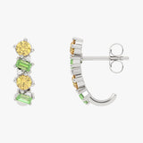 Złote kolczyki z granatami, spessartytami i brylantami - Venetia Jewels - 14K złoto z brylantami