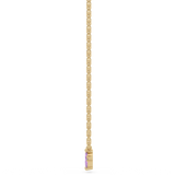 Złoty naszyjnik z brylantami, tanzanitami i granatami purpurowymi