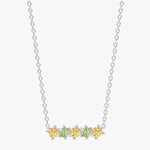 Złoty naszyjnik z miętowymi granatami, spessartytami i brylantami Biały - Venetia Jewels - 14K złoto z brylantami