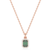 Złota zawieszka ze szmaragdem Różowy - Venetia Jewels - 14K złoto z brylantami