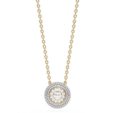 Złota zawieszka z brylantami w okrągłej oprawie