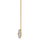Złota zawieszka z brylantami w okrągłej oprawie