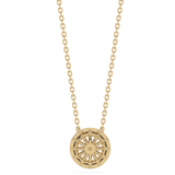 Złota zawieszka z brylantami w okrągłej oprawie