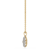 Złota zawieszka z brylantami pavé i centralnym kamieniem