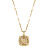 Złota zawieszka z brylantami pavé i centralnym kamieniem