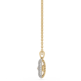 Złota zawieszka z brylantami pavé i centralnym kamieniem