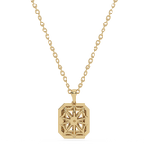 Złota zawieszka z brylantami pavé i centralnym kamieniem